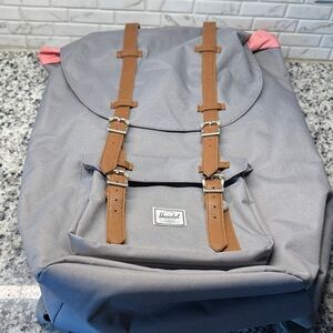 Herschel Supply Company Little America Gray Backpack with Tan Straps